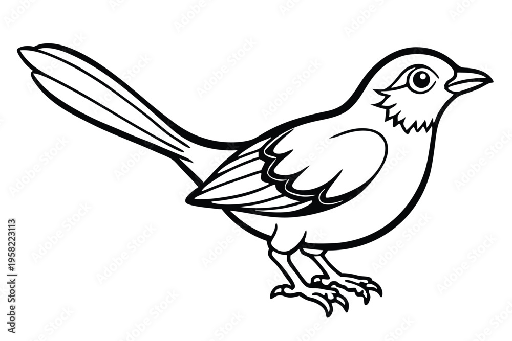 Obraz premium rosella bird silhouette line art vector illustration with a white background