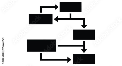 Simple flowchart diagram with black rectangles and arrows indicating process flow