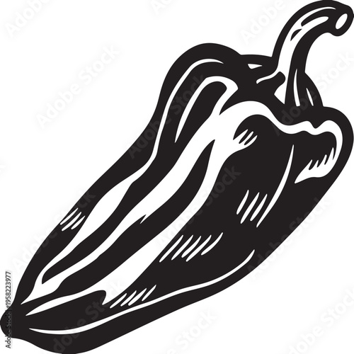 Bell pepper vegetable icon for food and healthy eating