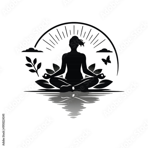 yoga silhouette vector
