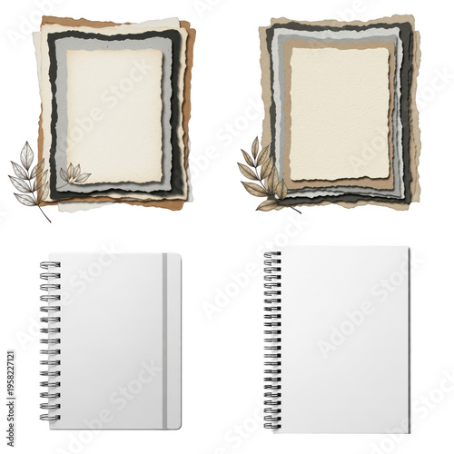Wallpaper Mural Two ornate decorative picture frames with floral designs, isolated on transparent cutout png. Torontodigital.ca