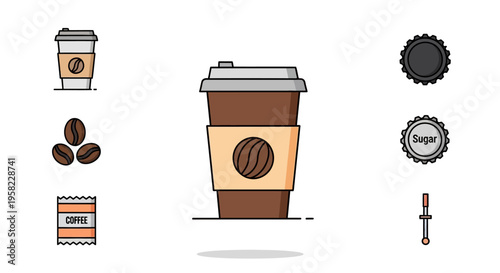 Brown Coffee Cup with Lid.