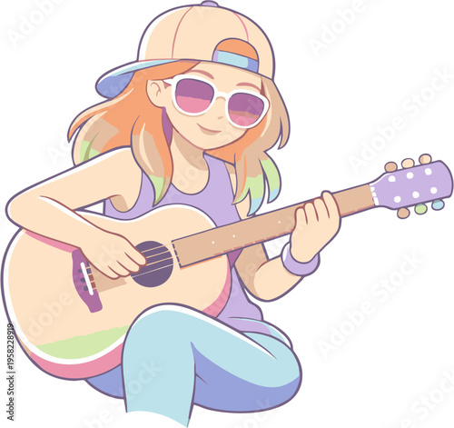 girl playing guitar