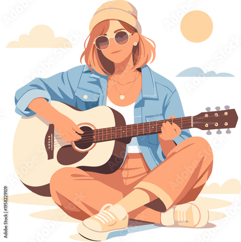 girl playing guitar