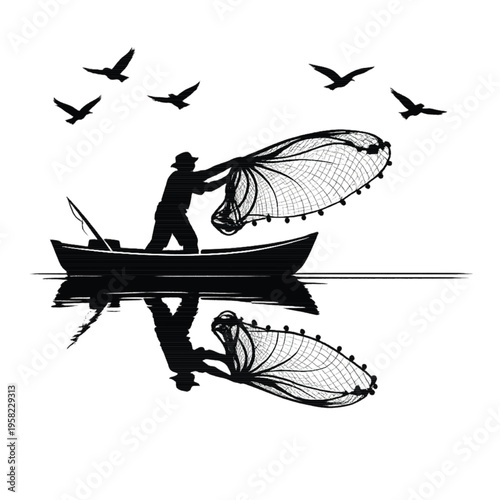 fishing boat silhouette