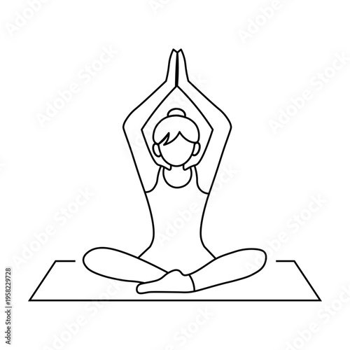Cute yoga pose woman line art illustration, minimalist wellness and self care

可愛いヨガポーズの女性 線画イラスト ミニマルな美容・セルフケア