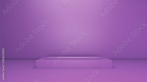 Background with purple studio room, posing room, 3D studio with geometric shapes and platforms, podium, suitable for product display