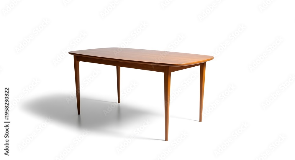 Fototapeta premium A wooden table with four legs on a white background