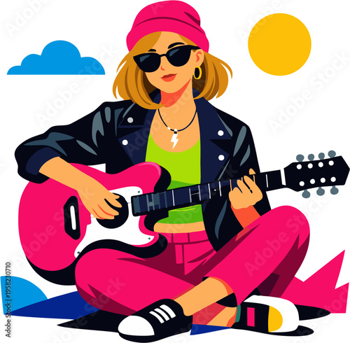 girl with guitar