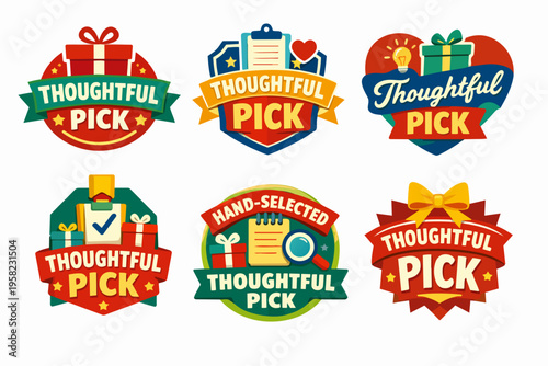 Hand-selected thoughtful pick badges promoting quality, recommendation, and special gift choices for customers