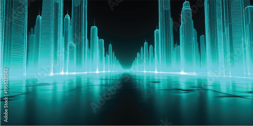 Abstract blue background featuring digital wave patterns and a glowing equalizer spectrum for a modern music technology illustration vector wallpaper design