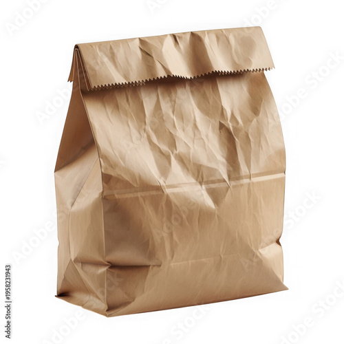 A brown paper bag tied with twine ready for use or carrying items.
