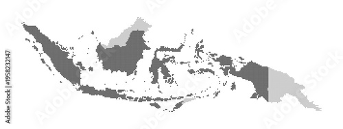 Canvastavla Dotted map of Indonesia isolated on white