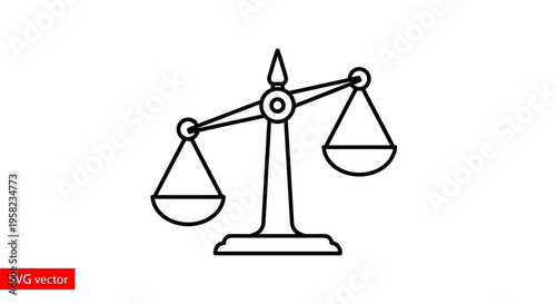 Unbalanced Scales of Justice Line Icon