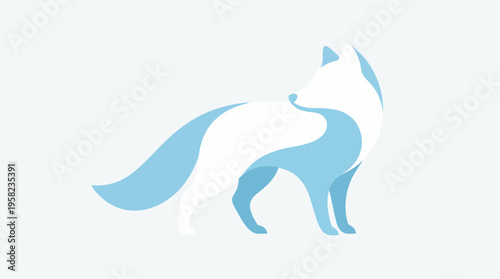 Modern Minimalist Arctic Fox Vector