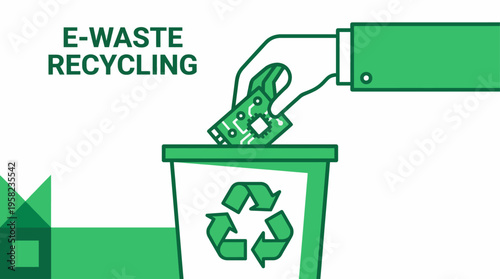 E-Waste Electronic Recycling Concept Vector