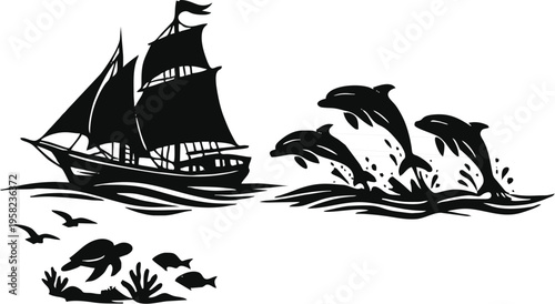 sailing ship on the sea