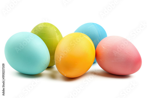 group of shaded colorful easter eggs in various colors isolated on white or transparent png