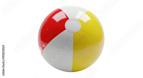 A colorful beach ball with red, white, and yellow sections Free Download A colorful beach ball with red, white, and yellow sections - GFXLoad