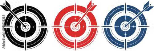 Archery targets with arrows