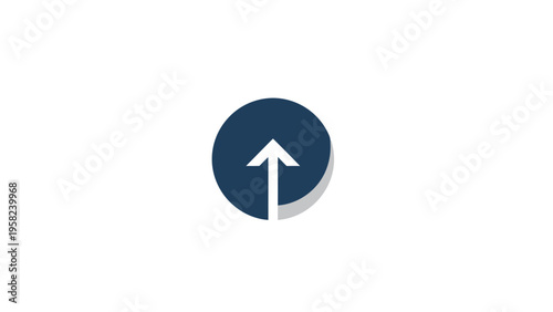 Up arrow icon on blue background.