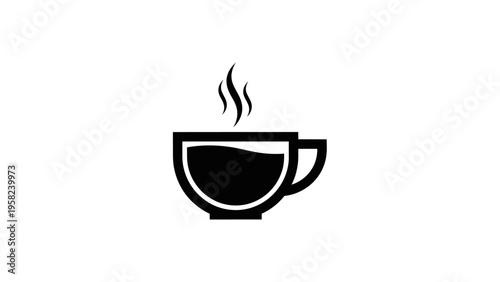 Simple black coffee cup icon design.