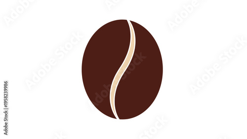 Brown coffee bean with white line.