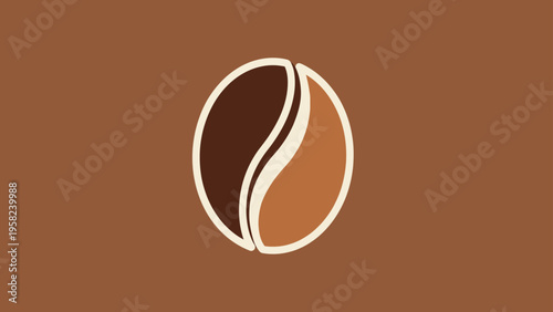 Brown coffee bean logo design element.