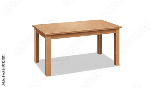 Simple Wooden Dining Table Realistic Furniture Vector Illustration