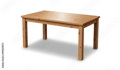 Simple Wooden Dining Table Realistic Furniture Vector Illustration
