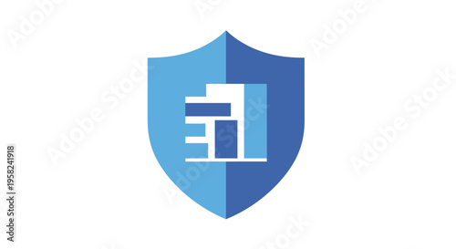 Blue Shield Security Protection Icon Logo.