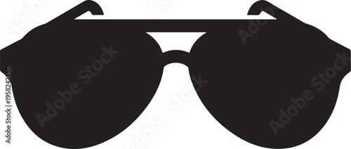 Vector sunglasses icon, black, isolated on white background