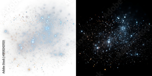 Abstract blue sparkle dust with glowing magical particles and shimmering stardust background