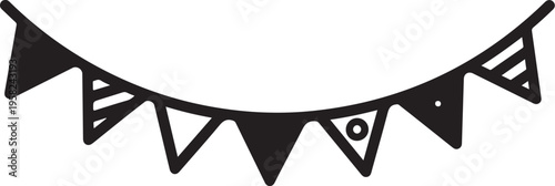 Vector illustration of black bunting flags