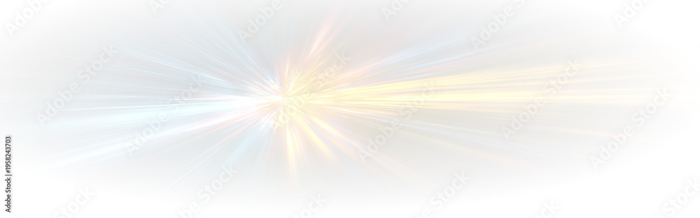 Fototapeta premium Holographic prism light burst with iridescent glow and bright star flare on black background