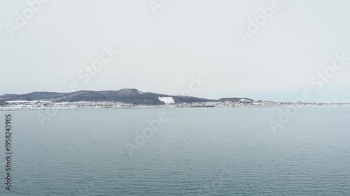 船の上から見た紋別の風景