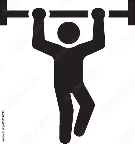 Vector illustration of a person doing pull-ups