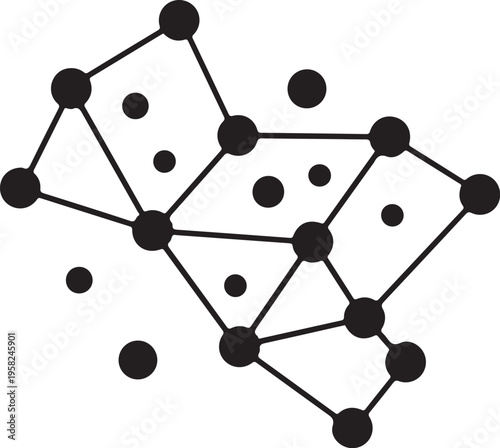 Molecular structure diagram with connected nodes and lines AI