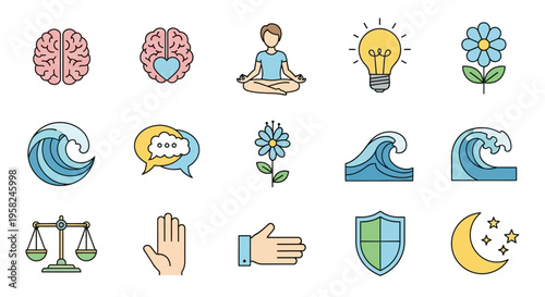 Symbols of Mindfulness and Thought.