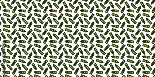 Military shoulder straps seamless pattern for army uniform design. Rank insignia pattern
