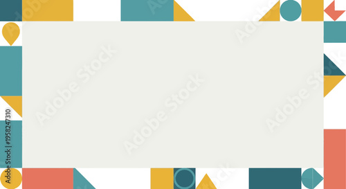 Abstract Geometric Border with Copy Space - Modern Design Frame