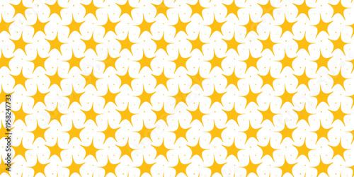 Bright yellow stars seamless pattern for festive holiday gift wrap. Stars background pattern