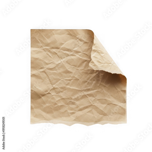 Crumpled light brown paper with visible texture and creases