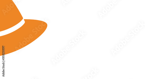 Orange construction safety helmet on white background, studio shot, minimalist design