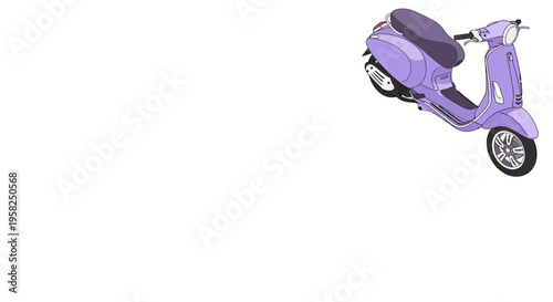 Pastel Purple Scooter Isolated on White Background