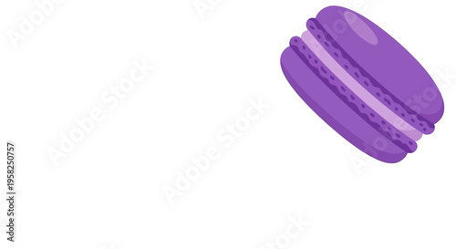 Purple Macaron Cookie Dessert Sweet Treat Isolated on White