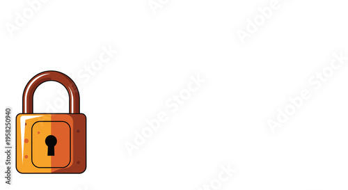 Secure padlock icon, symbol of security, protection, and privacy