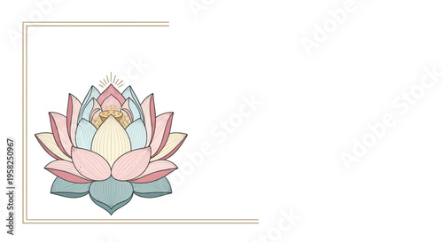 Serene Lotus Flower with Soft Pastel Colors and Subtle Aura
