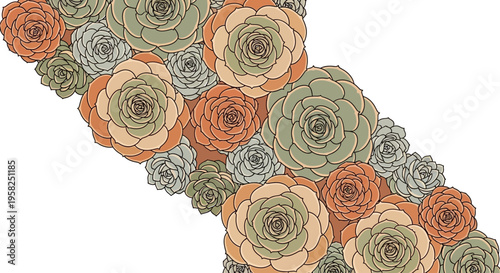 Succulent Floral Arrangement - Natural Organic Pattern