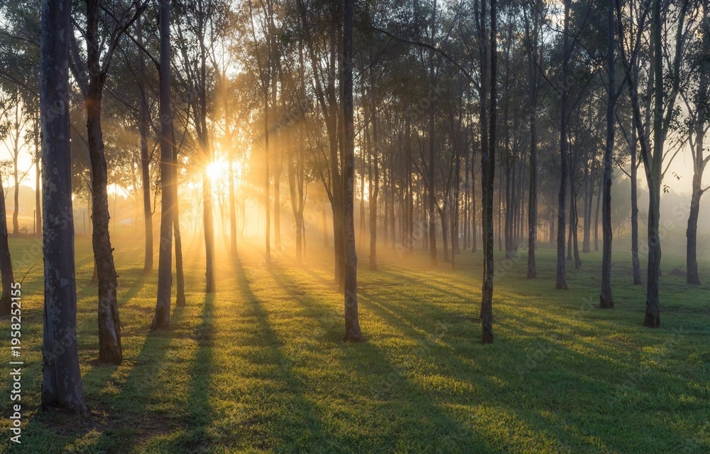 Obraz premium sunrise in the forest